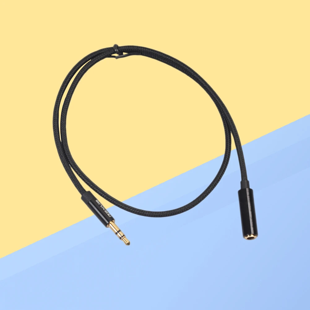 

3.5Mm 0.5M Male To Female Headphone Extension Cable Black Stereo Aux For Ios High Quality Durable Aluminum Alloy Shell