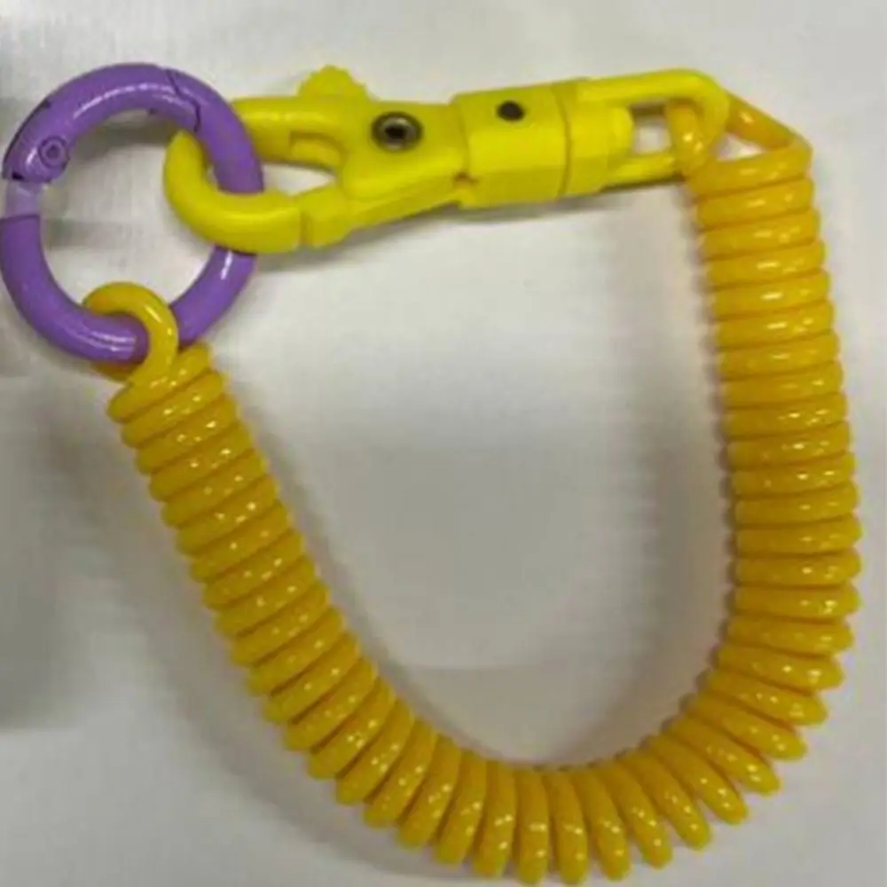 

Contrasting Colors Anti-lost Lobster Clasp Key Hooks Stretchy Stretch Spring Coil Stretchy Coil Metal Clasp