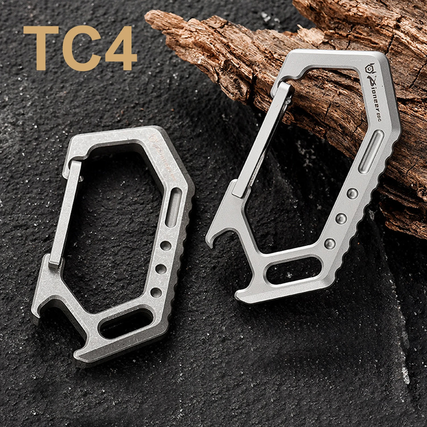 

TC4 Titanium Alloy Bottle Opener Without Spring Keychain, Outdoor Hiking Edc Portable Multifunctional Quick Hanging,A1321