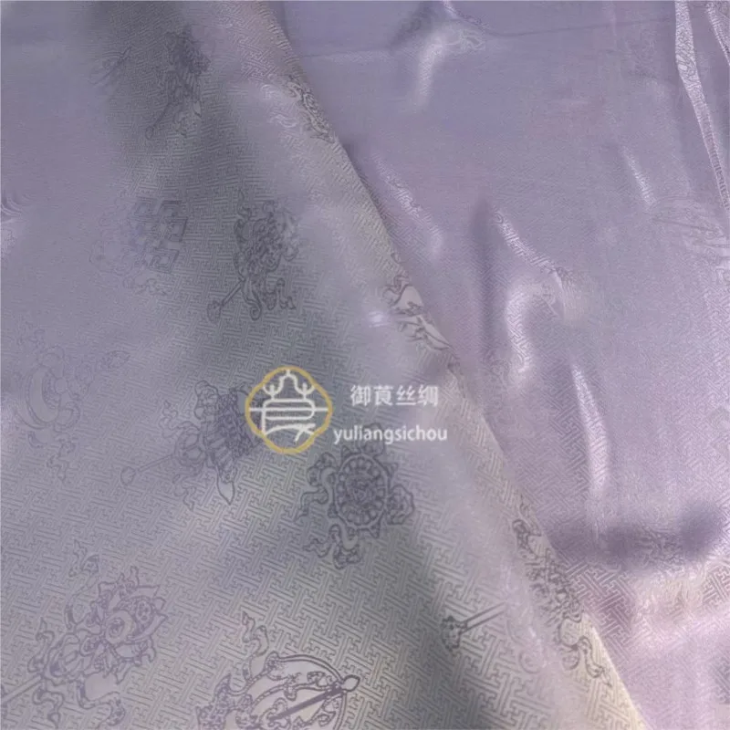 140cm width 23momme interwoven jacquard satin fabric cheongsam dress children's traditional Chinese style
