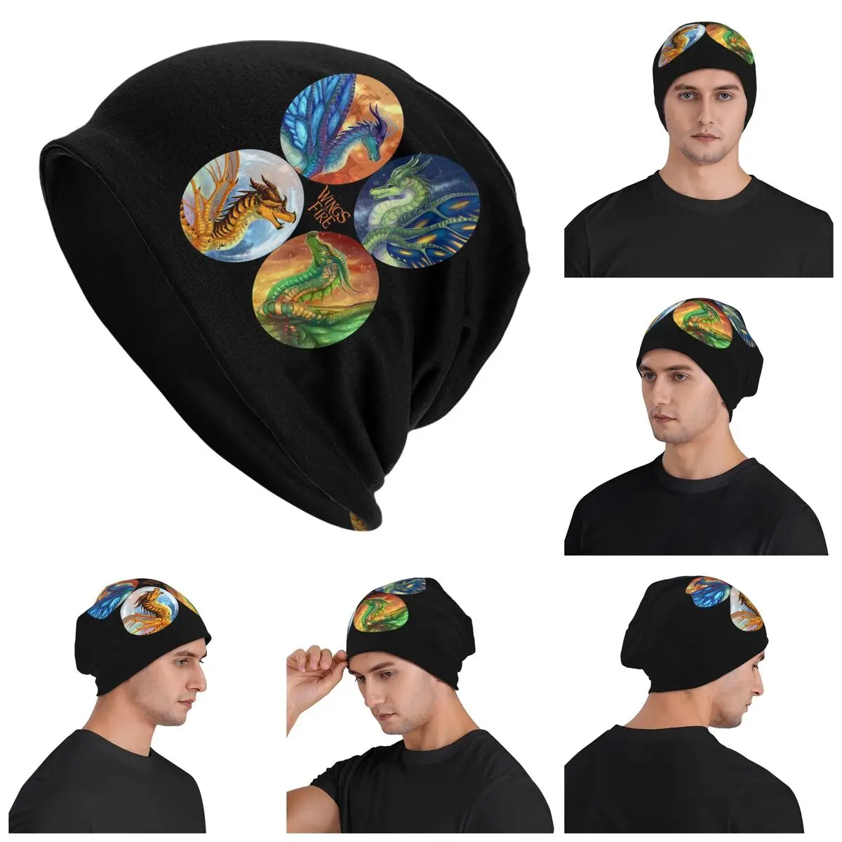 

Wings Of Fire Warm Knitted Cap Hip Hop Bonnet Hat Autumn Winter Outdoor Beanies Hats for Unisex Adult