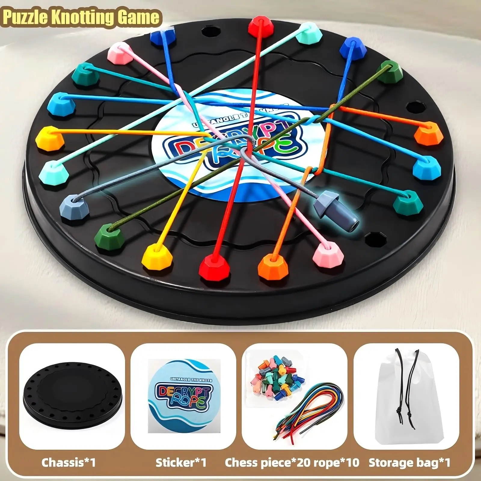 Jeu éducatif pour enfants avec défis à plusieurs niveaux, jeux anti-stress et jeux de nœuds, adapté à l'interaction parent-enfant
