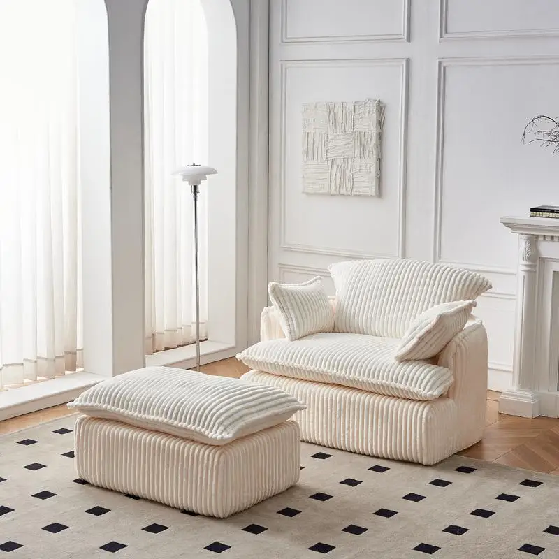 كرسي أريكة مضغوط قابل للتحويل مع مسند، كرسي بذراعين من قماش سروال قصير حديث للمساحات الصغيرة، غرفة المعيشة، أو النوم، أو #1