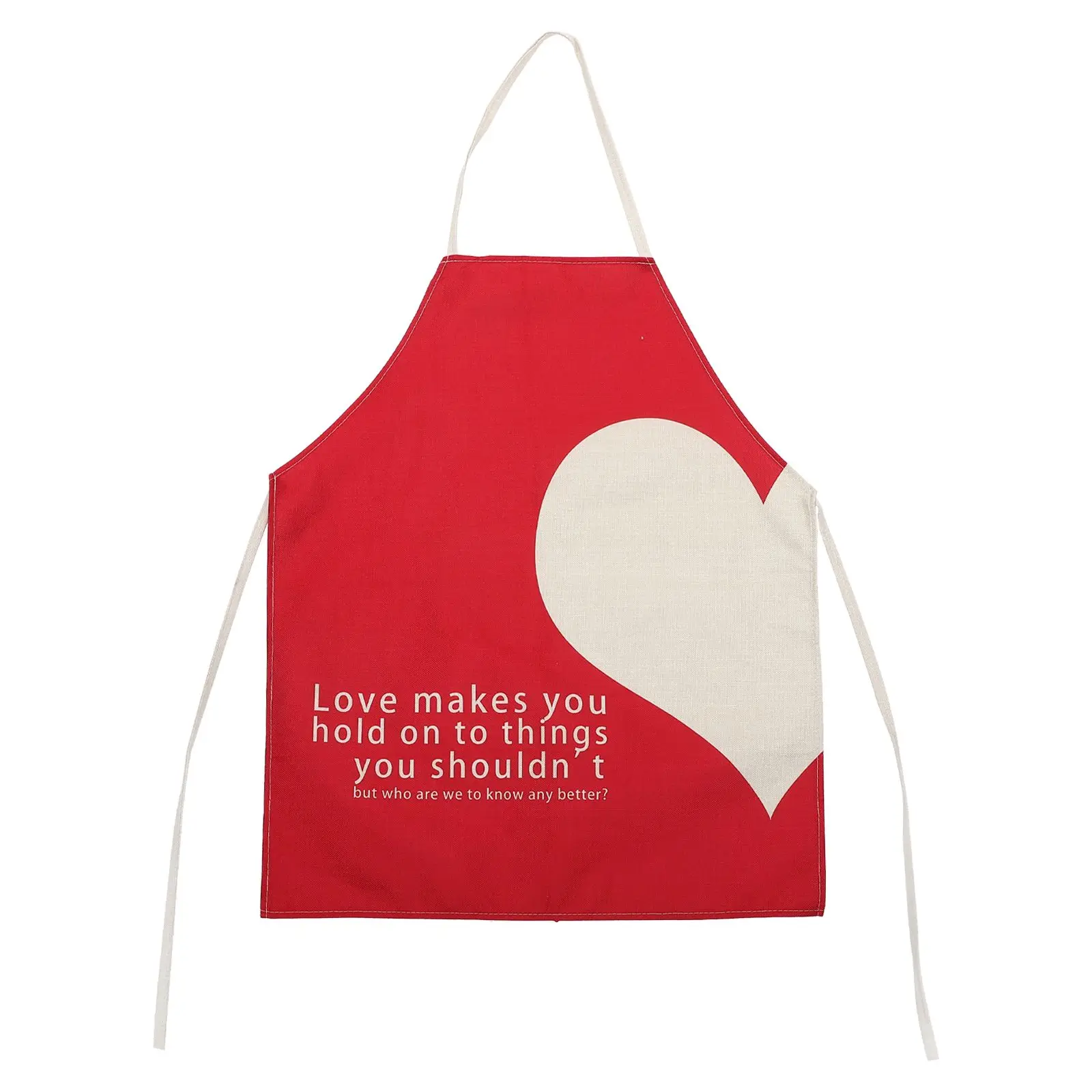 

Love Apron Polyester Kitchen Heart Pattern Waterproof Dishwashing Wear Resistant Adjustable Couples Gathering Restaurant Home