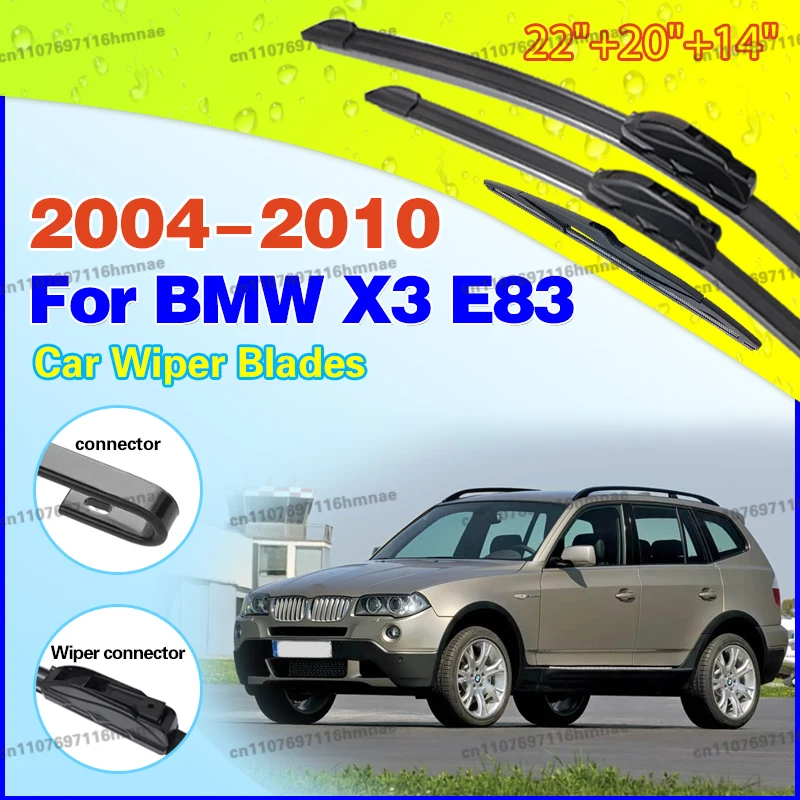 

For BMW X3 E83 2004-2010 1set Front & Rear Windshield Wiper Blades Windscreen Wipers 2005 2006 2007 2008 2009 Accessories