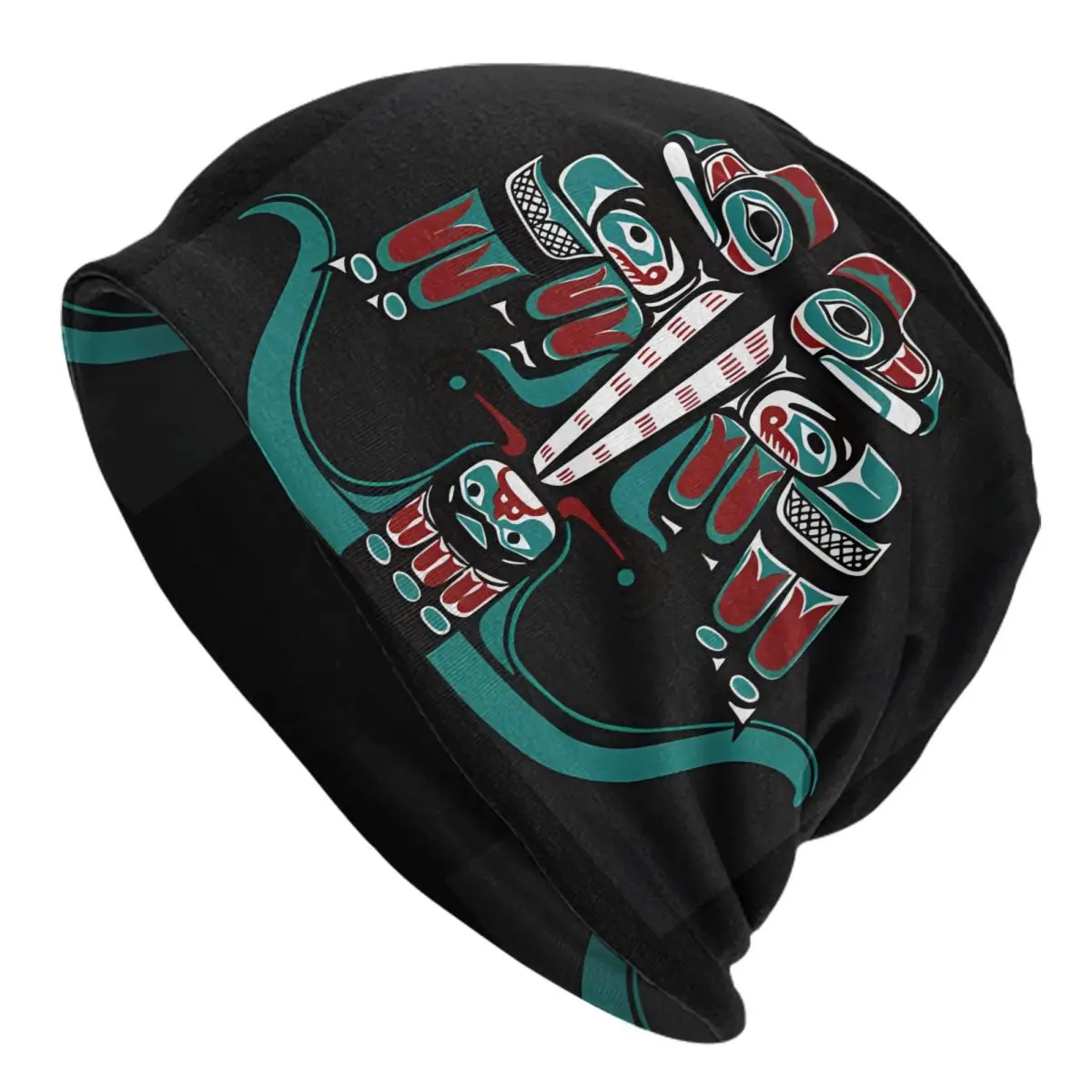 Native American Skullies Beanies Caps Northwest Art Haida Tlingit Thunderbird Thin Hat Bonnet Hats Men Unisex Ski Cap