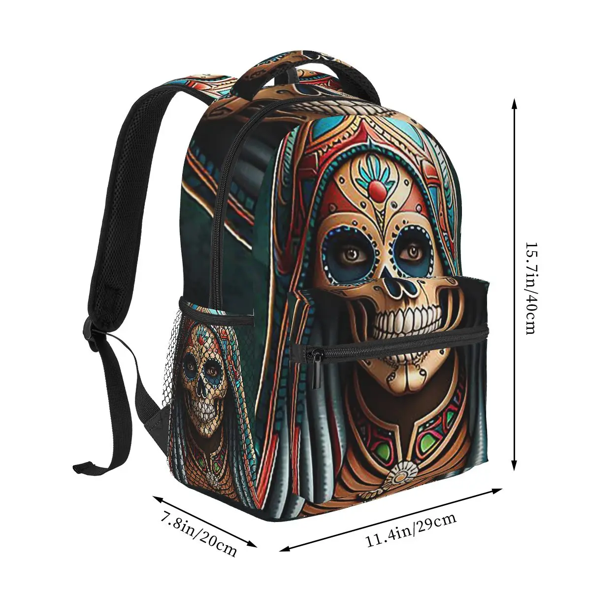 Santa Muerte Spanish Backpacks Boys Girls Bookbag Students School Bags Cartoon Kids Rucksack Shoulder Bag Large Capacity