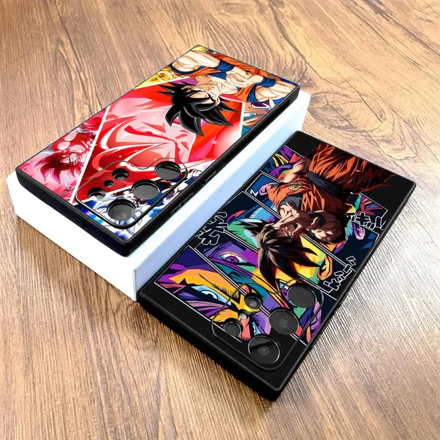 Schwarze weiche Handyhülle für Samsung Galaxy S21 FE S23 Ultra S20 S25 Edge S24 Plus Dragon Ball Son Goku