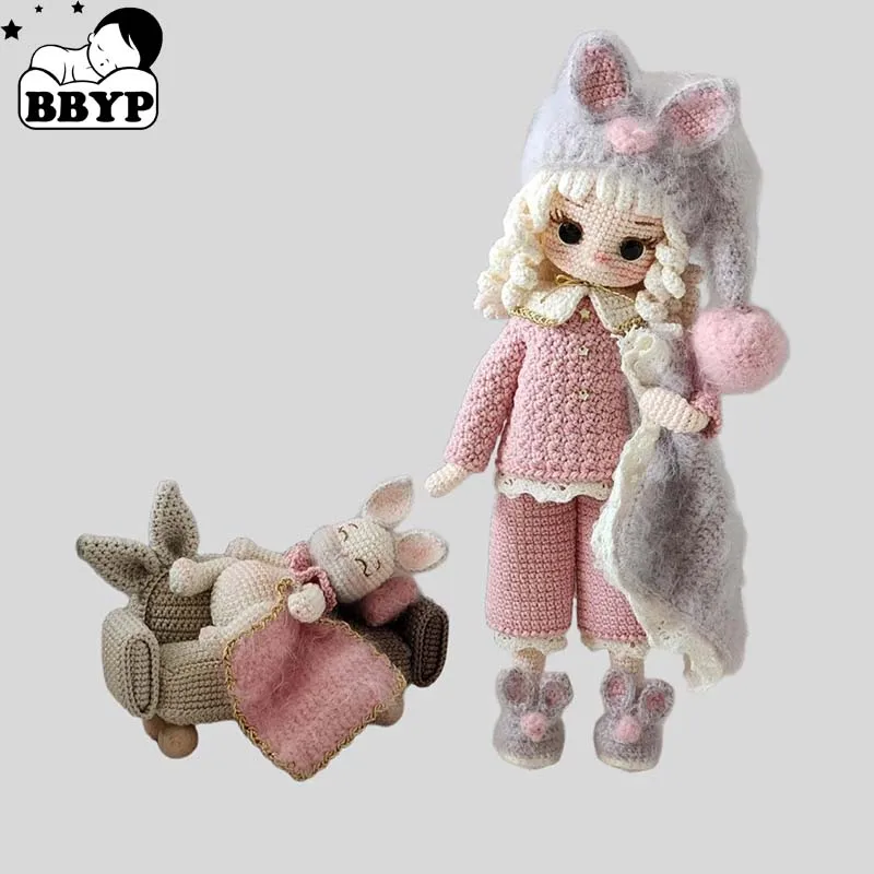 Muñecas de ganchillo hechas a mano, muñecas Perra y conejos de ganchillo para decoración del hogar, juguetes artesanales, adornos, muñecas terminadas