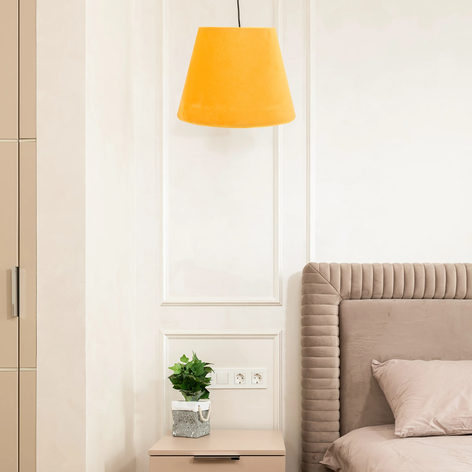 

Velvet Lampshade Table Light Cover Fabric Protective Desk Chic Bedroom Lamp Shade Decor Simple Style Replacement