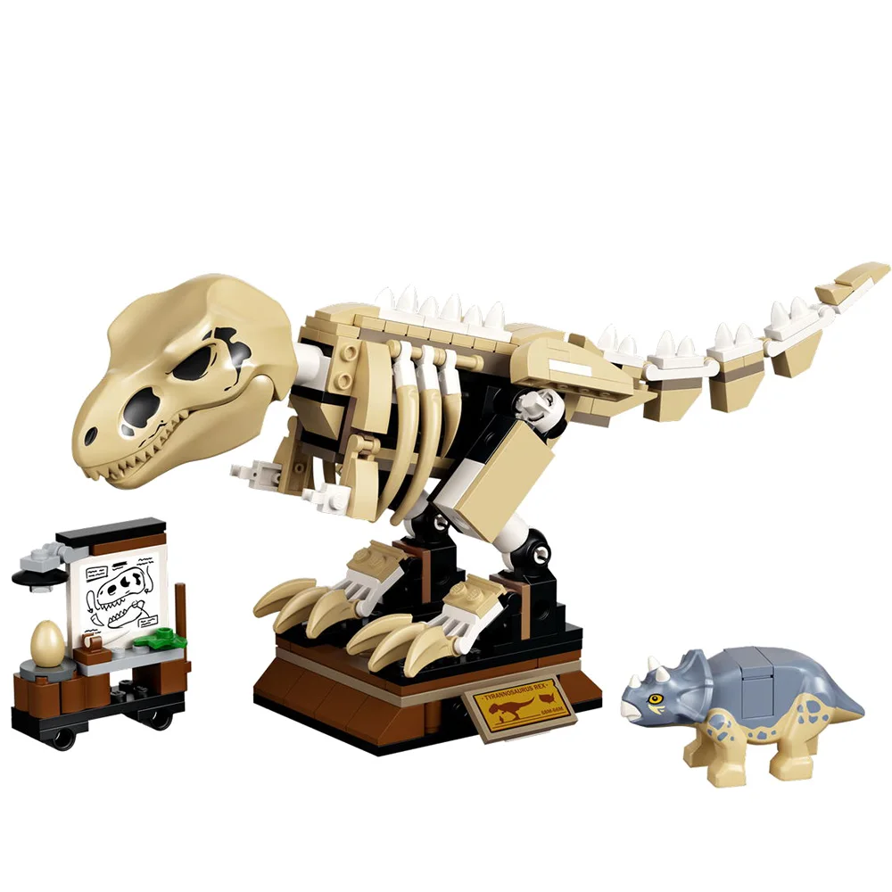 Ideas Jurassiced World T. rex Dinosaur Fossil Exhibition 76940 Building Blocks Kit; Toys Playset for Kids；Compatible With Legoed