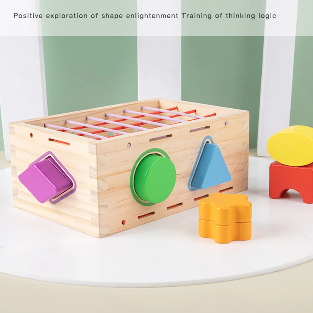 Juguete clasificador de formas para niños, caja de bloques a juego con formas de madera, juguete educativo para niños
