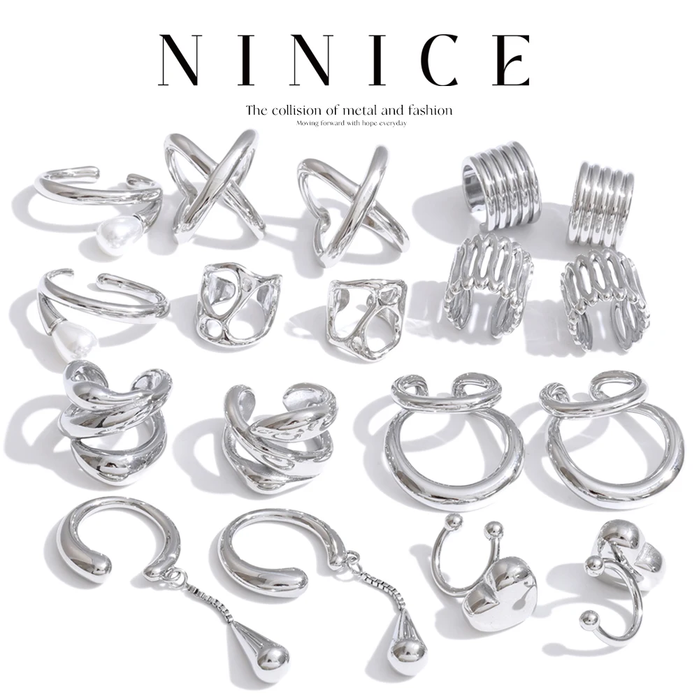 NiNice Waterproof Stainless Steel Ear Bone Earrings for Women Arrivals Adjustable Geometric Attractive Ear Clip Jewelry