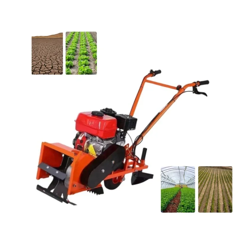 Hand Push Mini Power Tiller Weeder  Loosening Furrowing Machine Agricultural Hoeing Cultivator for Farm Garden