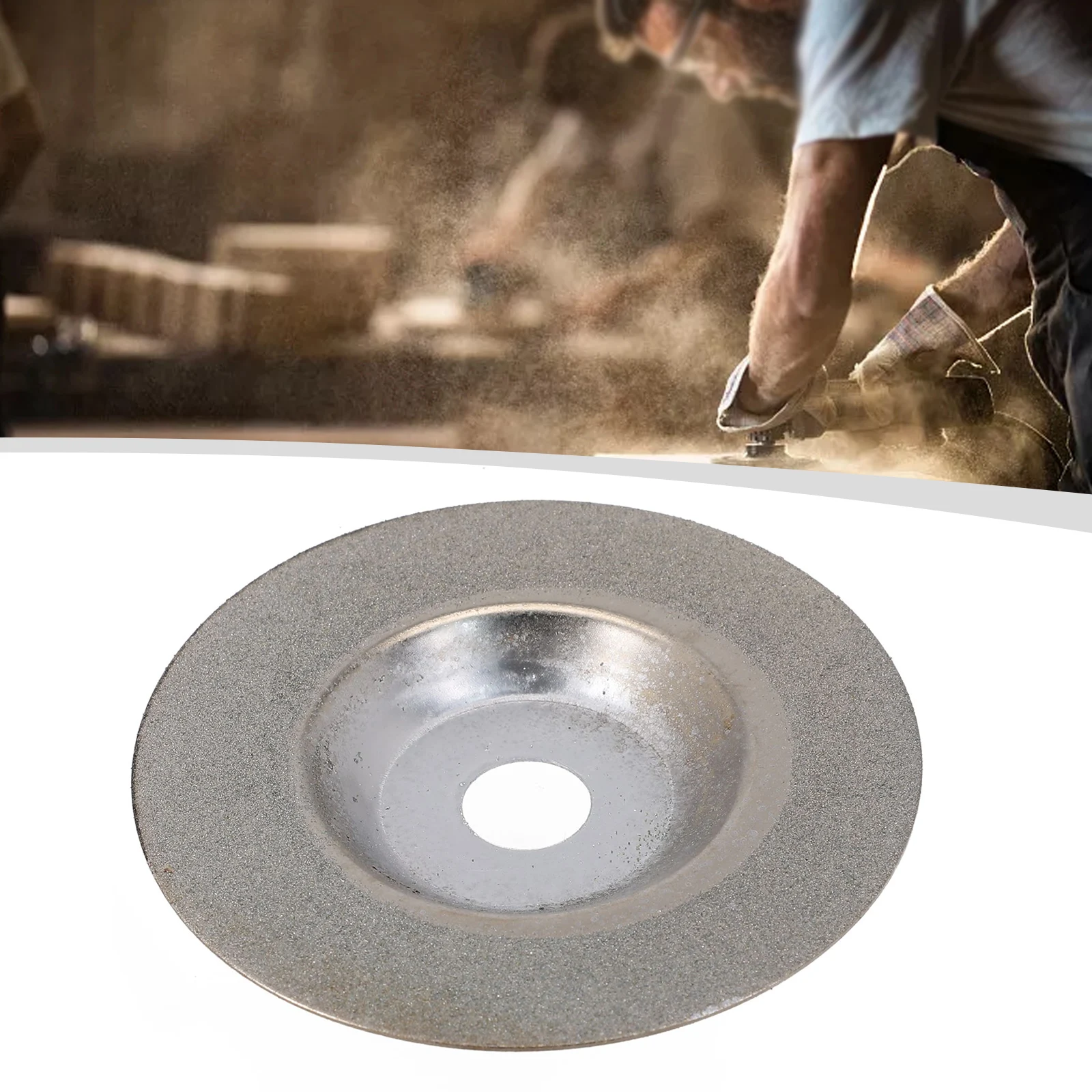 Disco abrasivo recubierto de diamante de 4 pulgadas y 60 granos con orificio de árbol de 16mm para amoladora angular, accesorios de herramientas eléctricas de vidrio grueso