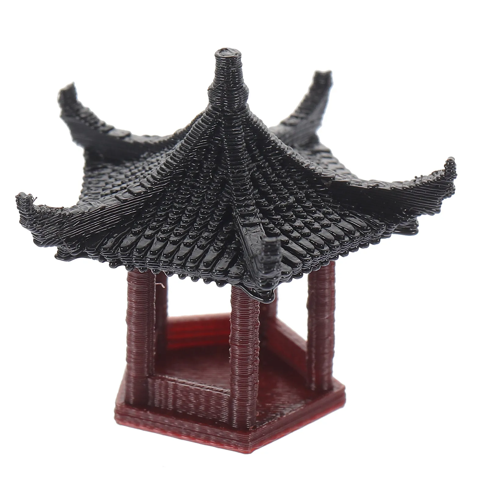 

Micro L Decor Mini Pavilion Statue 28mm High Japanese Garden nament Home Desktop Decoration Lightweight Portable Aquatic