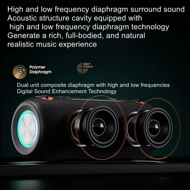

Bluetooth speaker outdoor portable 30W high volume and high sound quality speaker IPX6 waterproof rhythmic color light