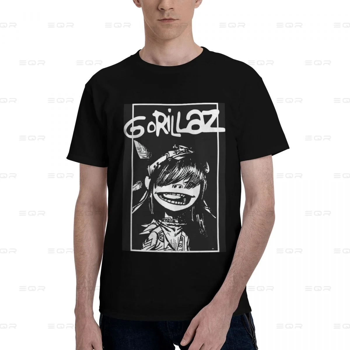 

Cool Music Band Gorillaz Skateboard Men's round neck T-shirt,ins style,Novelty all the year round Gift