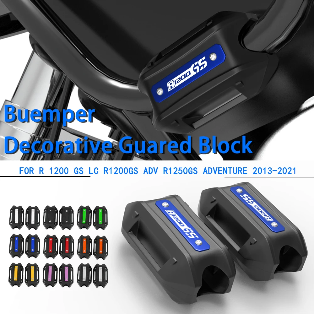 25mm Engine Crash Bar Protection Bluemper Decorative Guared Block For BMW R 1200 GS LC R1200GS ADV R1250GS Adventure 2013-2021