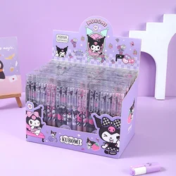 Sanrio 12pcs Cartoon Gel Pen Kawaii Hello Kitty Kuromi Cinnamoroll Stationery 0.5 Black With Metal Hook Office Write Cute Pens