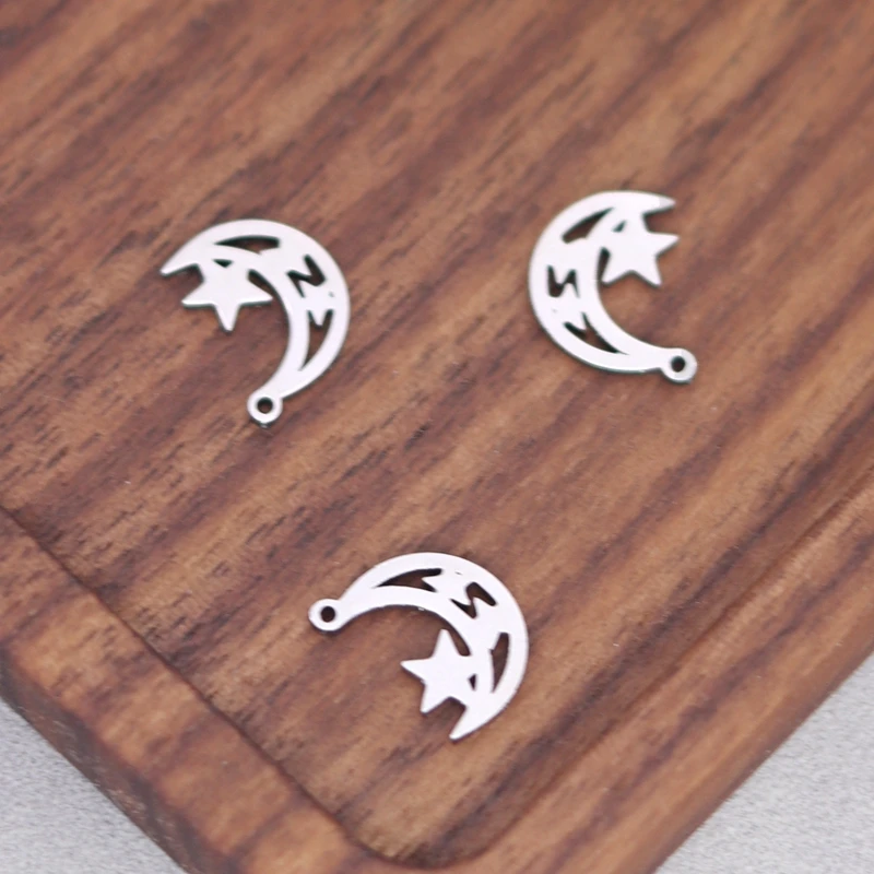 3Pcs Mini Flower/Geek Eye/Flame/Sun/Heart/Star/Alien Charms Fit DIY Bracelets Stainless Steel Pendant Jewelry Making Accessories