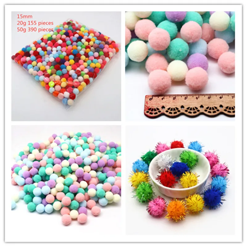 10/30mm Mini Fluffy Soft Pom Poms Pompoms Ball Handmade Kids Toys Wedding Christmas Decor DIY Sewing Craft Supplies 20g/50g