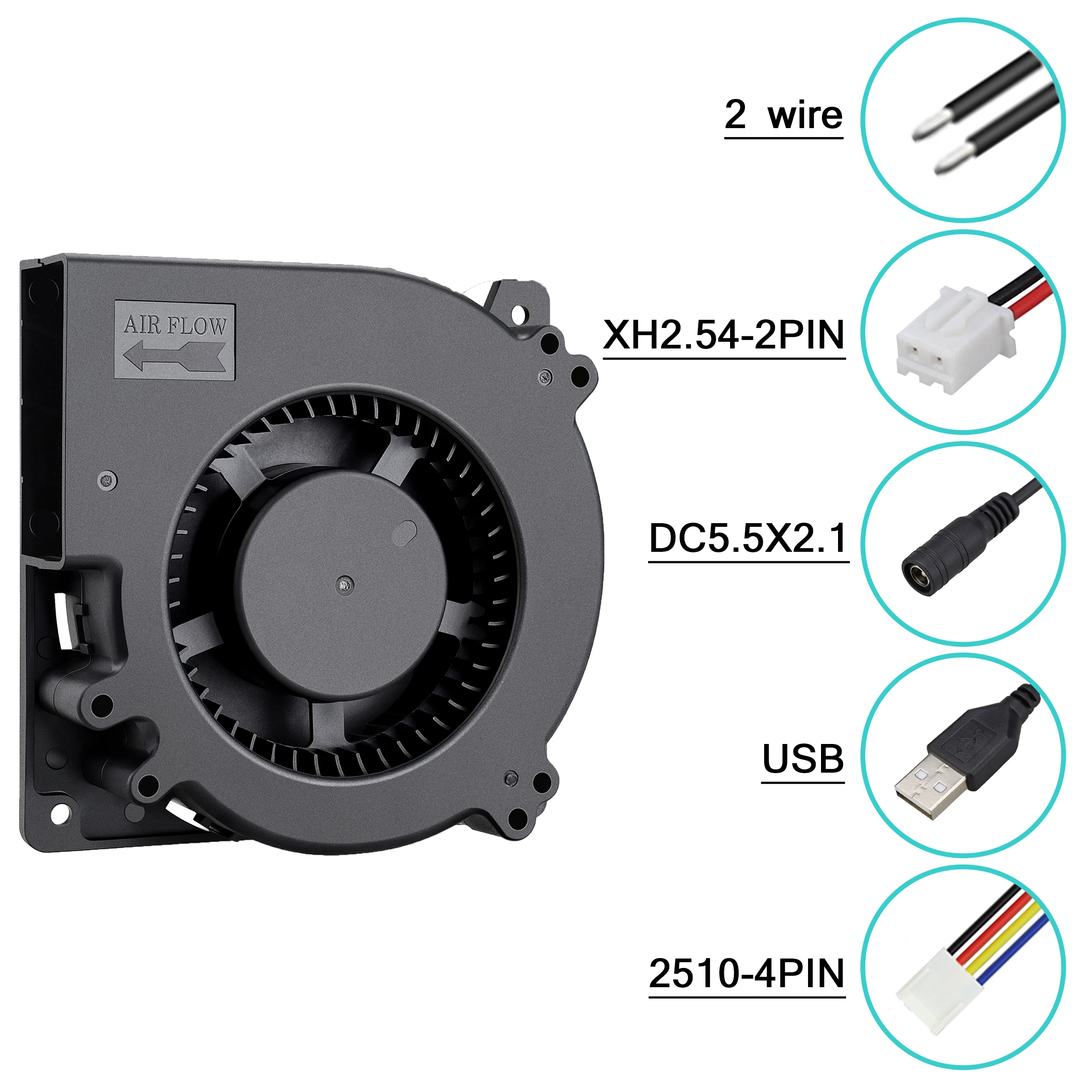 Gsie Time-Ventilateur turbo radial pour ordinateur, ventilateur soufflant, temps 120mm, 12cm, 5V, 12V, 24V, 48V, 110V, 115V, 220V, 240V,