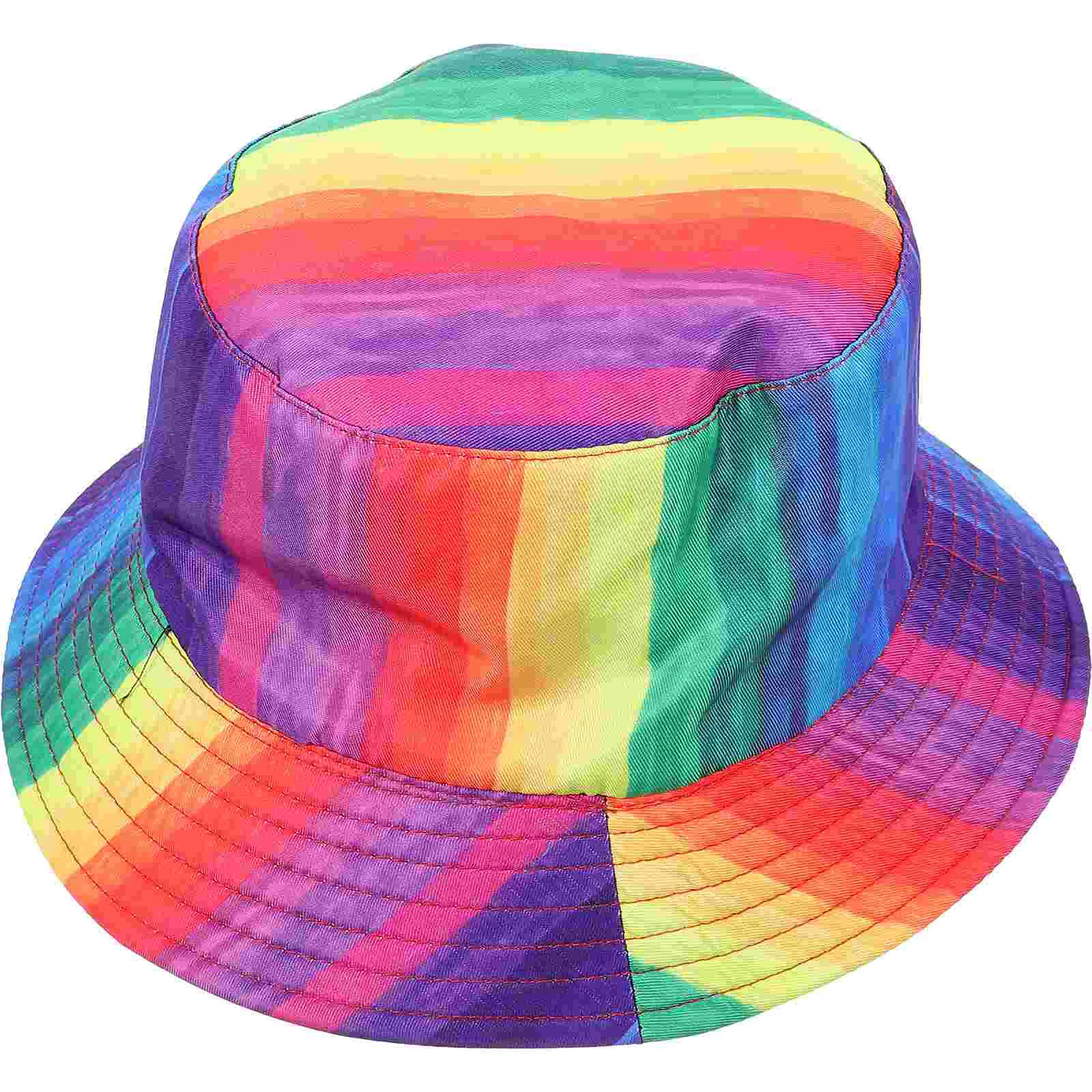 

Hats Rainbow Bucket Pride Parade Decorate for Homosexuals Colorful Costume Toddler