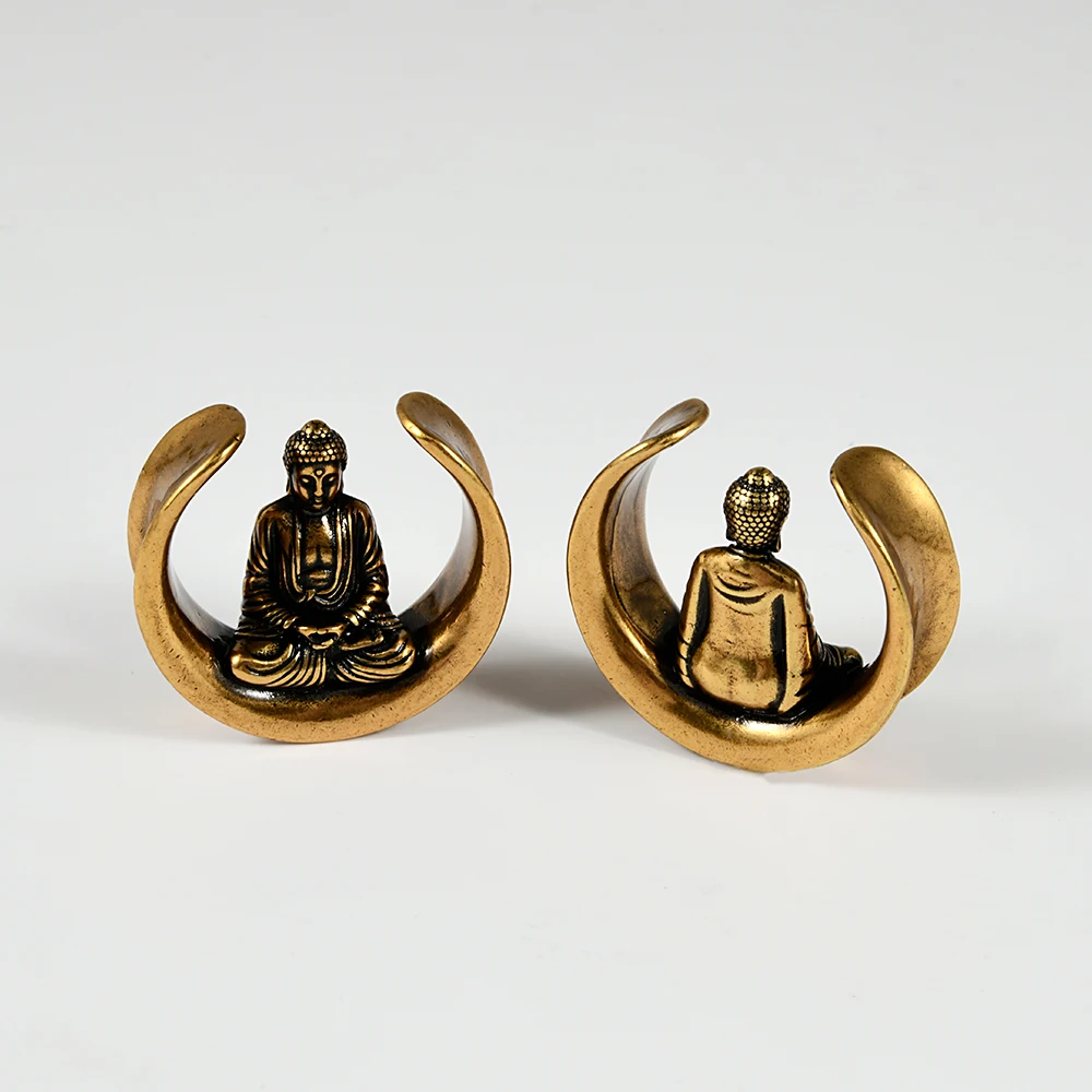 1PC Copper Classic Buddha Pattern Ear Stretchers Plugs Tunnels Piercing Gauges Expander Stretchers Body Piercing Jewelry 8-25mm