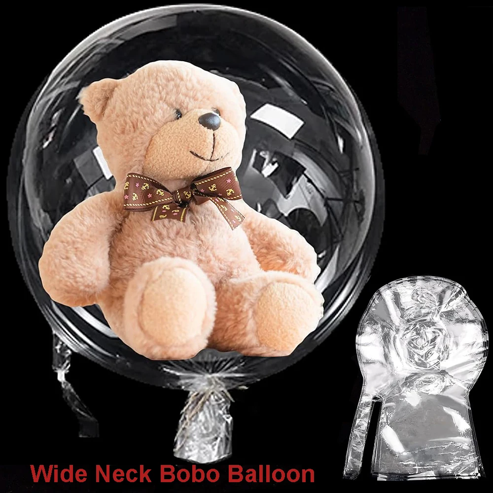 

5-20pcs Wide Neck Bobo Balloon 30inch No Stretch Transparent Bubble Balloons for Rose Flower Bouquet Doll Snack Party Gifts Wrap