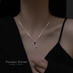 Popular 925 Sterling Silver Fashion Round Necklace For Women Fine Jewelry Wedding Party Birthday Gift
