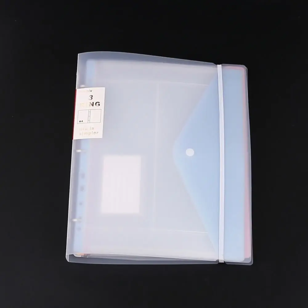 

Transparent Loose-leaf File Bag File Organizer Button Close Binder Pockets High-Capacity Business Document Pouch School Supply