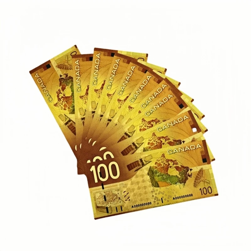 جديد 10 قطعة/الوحدة لكندا الأوراق النقدية كندا فواتير الأوراق النقدية في 24K الذهب احباط الذهب ورقة المال للهدايا