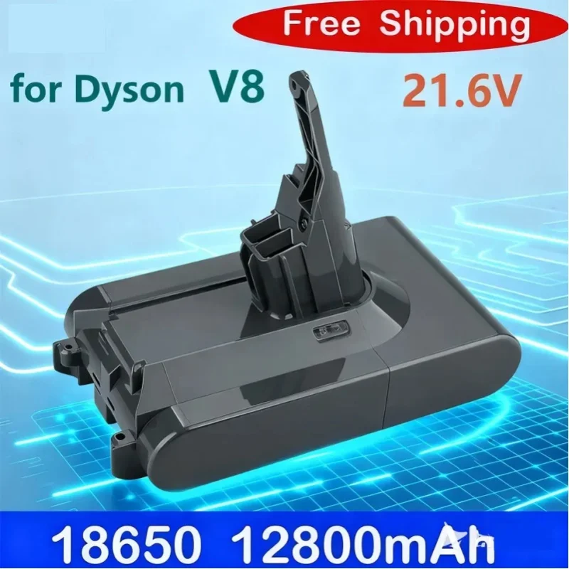 Nowa bateria 21.6V o wysokiej pojemności 12800mAh do odkurzacza Dyson V8 Battery Absolute Animal Li-ion, akumulator SV10 — 2