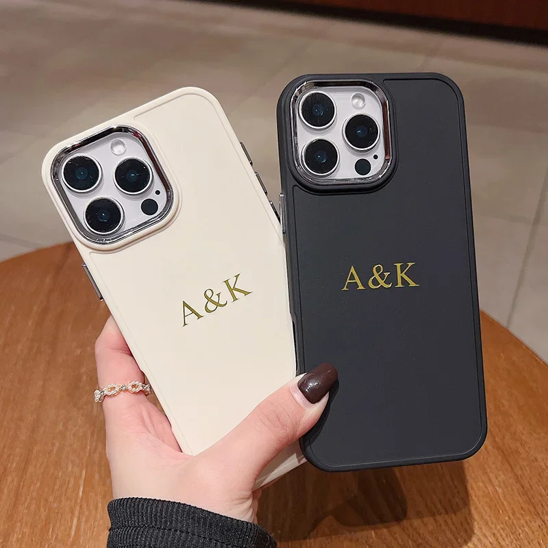 Funda de teléfono personalizada con iniciales DIY para iPhone 16 15 14 13 12 11 Pro Max X XS XR 7 8 Plus, funda suave a prueba de golpes