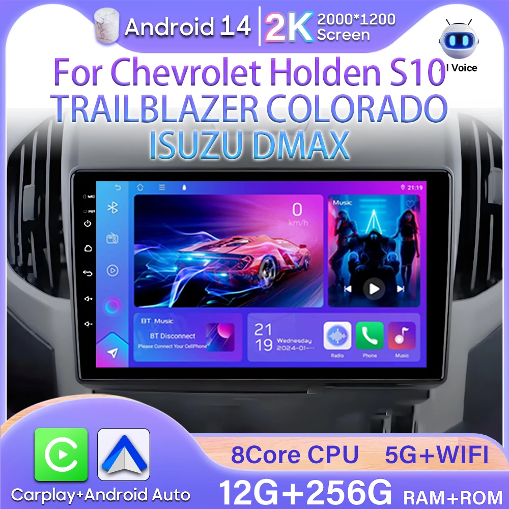 Android 15 Video Player Carplay For Chevrolet Holden S10 TRAILBLAZER COLORADO ISUZU DMAX GPS Car Radio Audio Multimedia Stereo