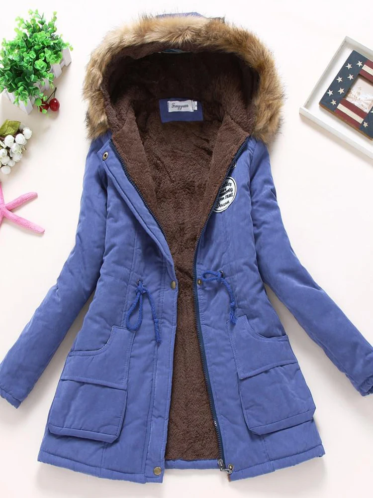 Fitaylor New Winter Padded Coats Women Cotton Wadded Jacket Medium Long Parkas Thick Warm Hooded Quilt Snow Outwear Abrigos