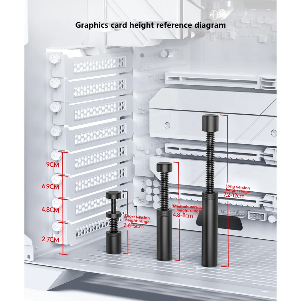 Adjustable Aluminum Alloy GPU Support Bracket Magnetic Base GPU Holder Stand For AMD RX Series RTX4090 4080 3090 Desktop PC Case
