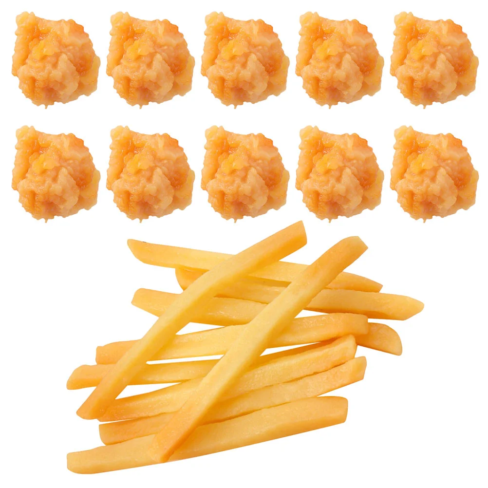 20 Pcs Food Baskets Snack Model French Fries Faux Decoration Frying Chicken Popcorn