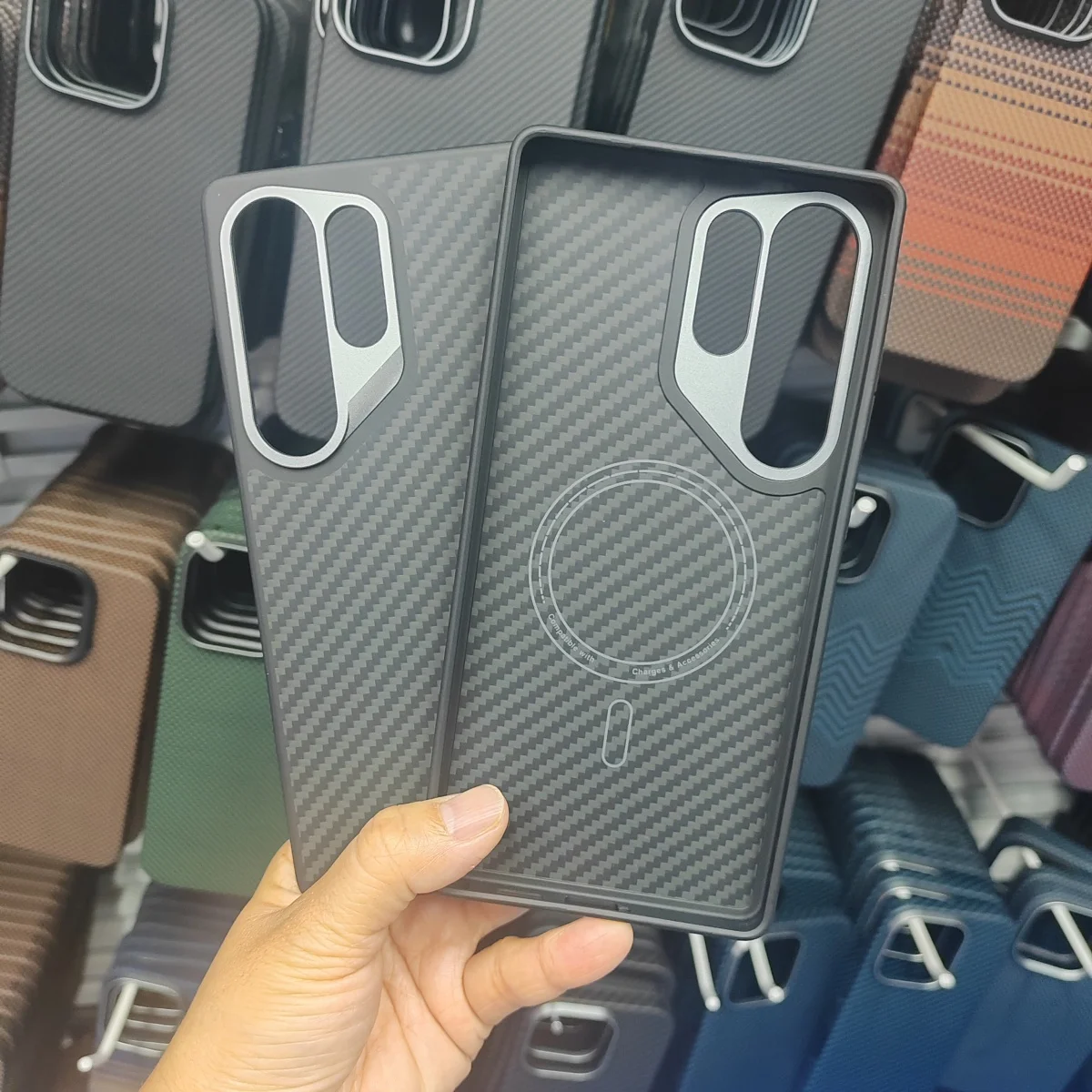 

600D Magnetic Aramid Carbon Fiber Phone Case For Samsung Galaxy S25 S24 Ultra Metal Len Shockproof Protector Bumper Shell Cover