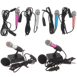Portable 3.5mm Stereo Studio Mic KTV Karaoke Mini Microphone For Cell Phone PC