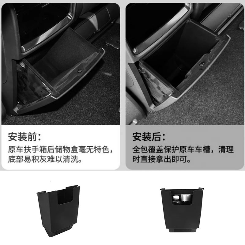 For Toyota Alphard Verfire 40 Series 2023 2024 RHD Armrest Rear Storage Box Car Rear Center Storage Tray Car Accessories