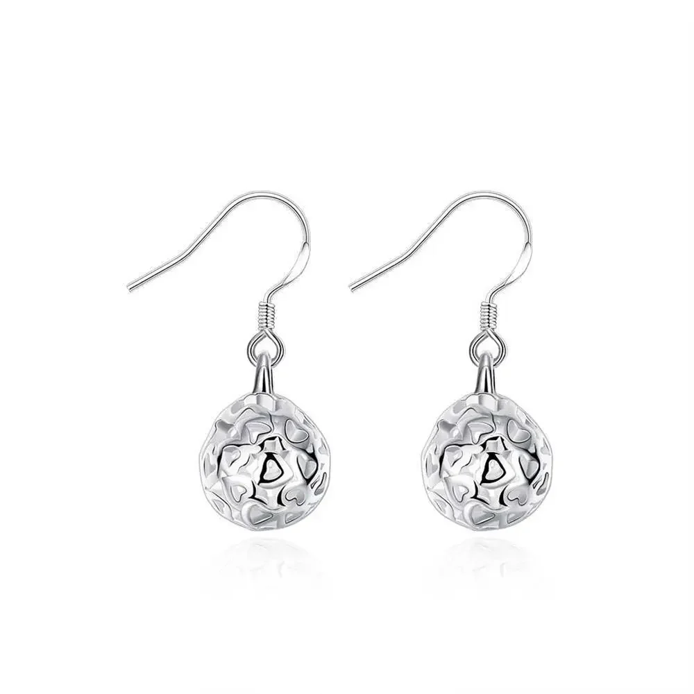 Boucles d'oreilles boule en argent Sterling 925 pour femmes, bijoux fins, à la mode, pour fête, mariage, cadeaux de noël, nouvelle collection