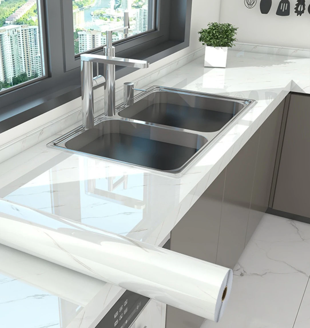 Wand klebe tapete für die Küche, Marmor muster, öl beständige Aufkleber, Küchen herd, PVC-Tapete, schimmel fest, wasserdicht, modern