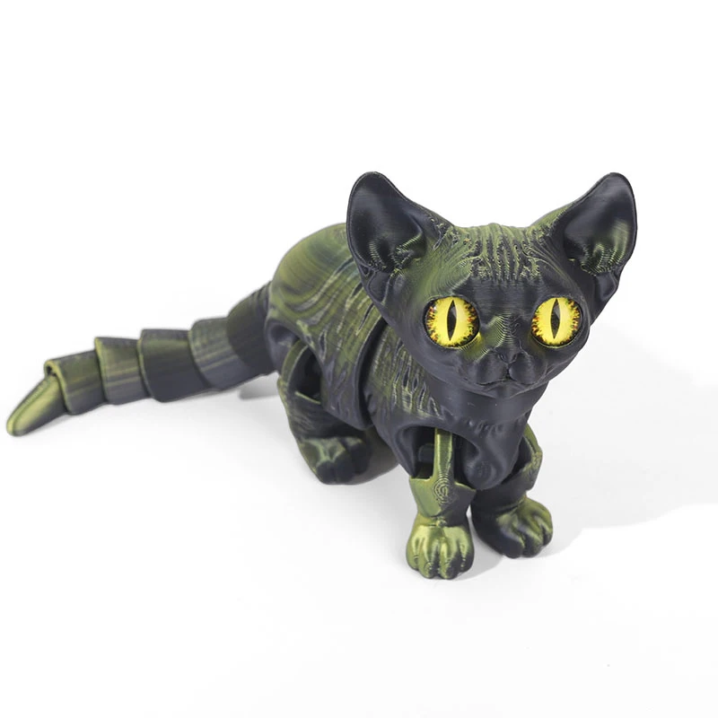

Шарнирная шарнирная игрушка с 3D принтом кошек, фигурка милого котенка, украшения для дома, комнаты, автомобиля, декор для рабочего стола, налог кошки