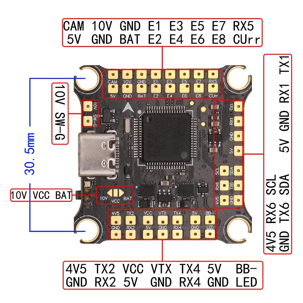 HAKRC F722 V2 F7 kontroler lotu podwójny BEC W/ 45/50/60/65A 4 in1 ESC DShot 150/300/600/1200 PWM dla RC FPV wyścigowy dron