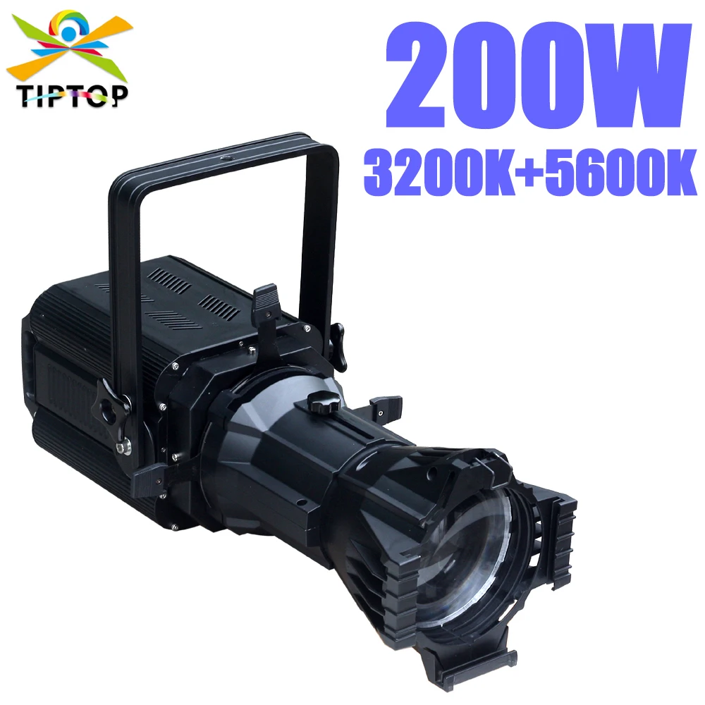 200W CW+WW 2IN1 Color COB Ellipsoidal 19° 26°36°50° Degree Beam Angle Profile Spot Light DMX512 Control for Church Exhibition