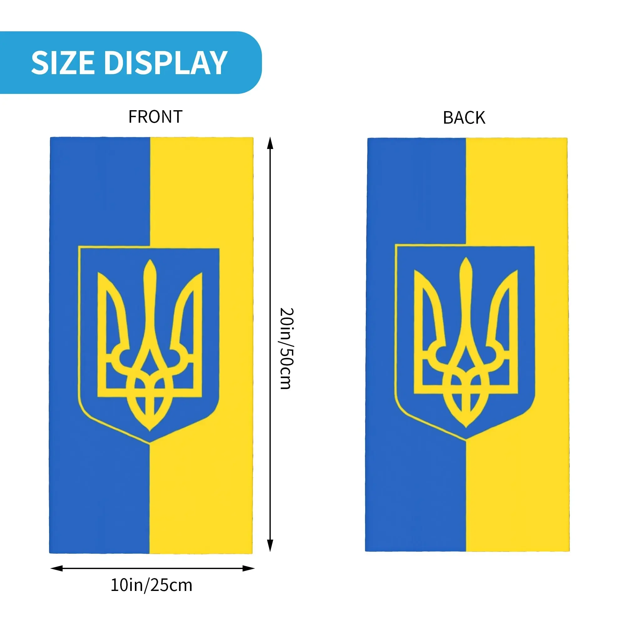 New Coat of Arms Ukraine Ukrainian Flag Neck Gaiter Men Women Windproof Winter  Bandana Scarf for Hiking