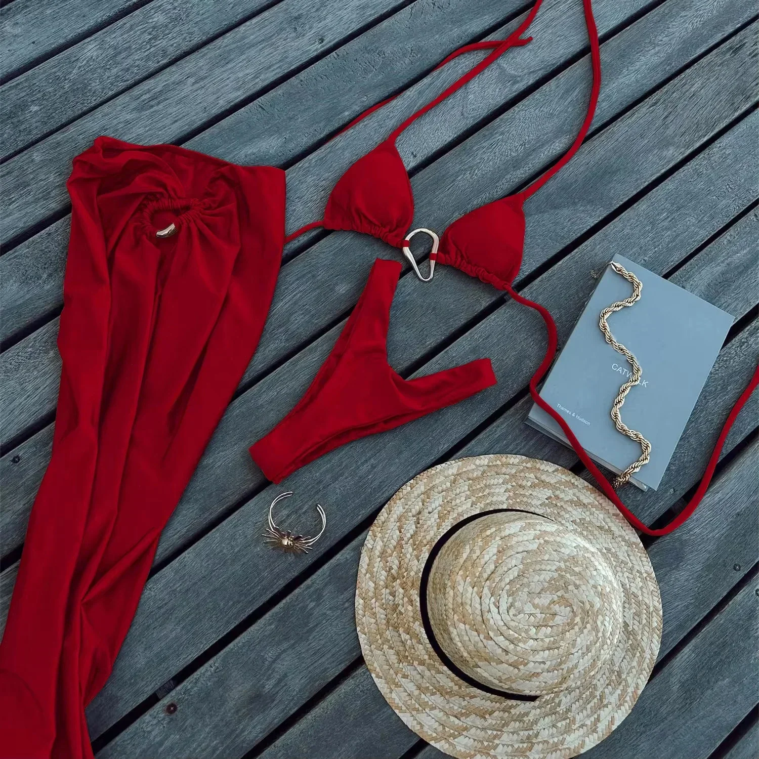 3 Pieces Micro Bikini Set Bikini 2025 Sexy Women Swimsuit Long Skirt Female Swimwear Brazil Bathing Suit Beachwear Cover Ups