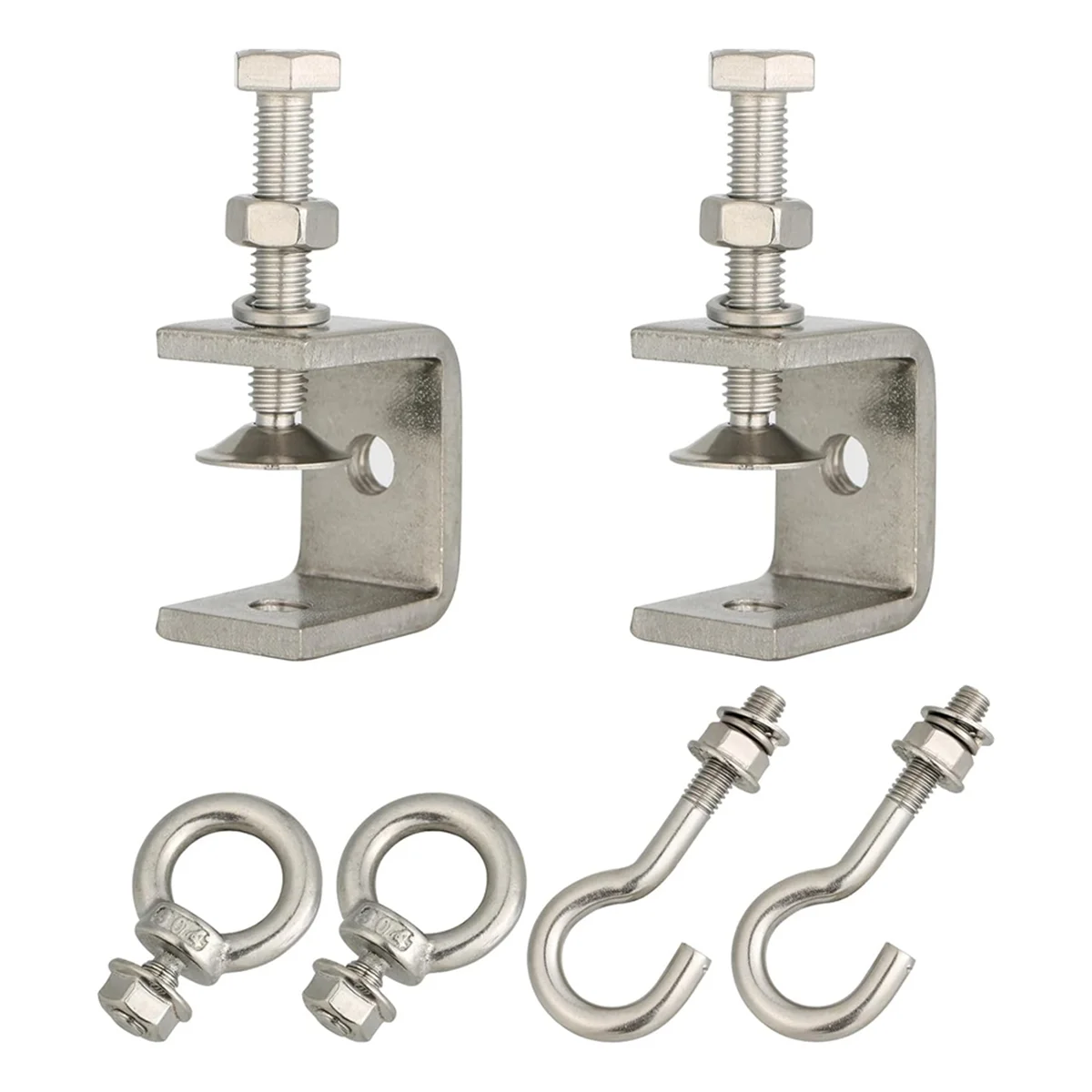 

Stainless Steel Small C Clamp with Ring, C Clamp,Pipe Clamp Hooks for Hanging, Beam Clamp with Ring for Woodworking